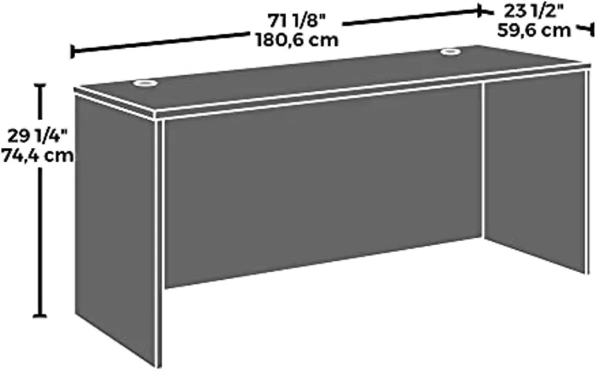 OfficeWorks by Sauder Affirm 72'' x 24'' Commercial Office Desk, L: 71.10'' x W: 23.47'' x H: 29.29'', in Classic Cherry Finish