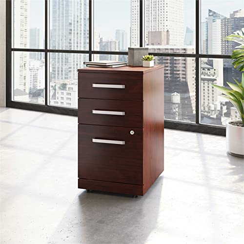 OfficeWorks by Sauder Affirm 3 Drawer Mobile File, L: 15.55" x W: 19.45" x H: 28.43", Classic Cherry Finish