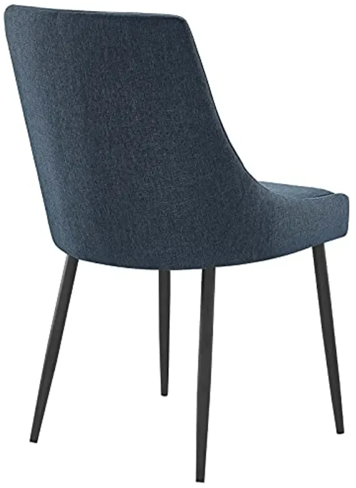 Modway Viscount Upholstered Fabric Side Dining Chairs in Black Azure - Set of 2