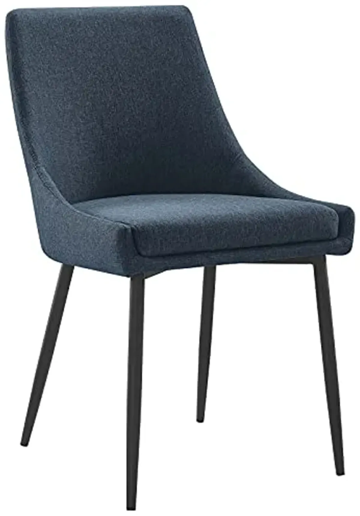 Modway Viscount Upholstered Fabric Side Dining Chairs in Black Azure - Set of 2