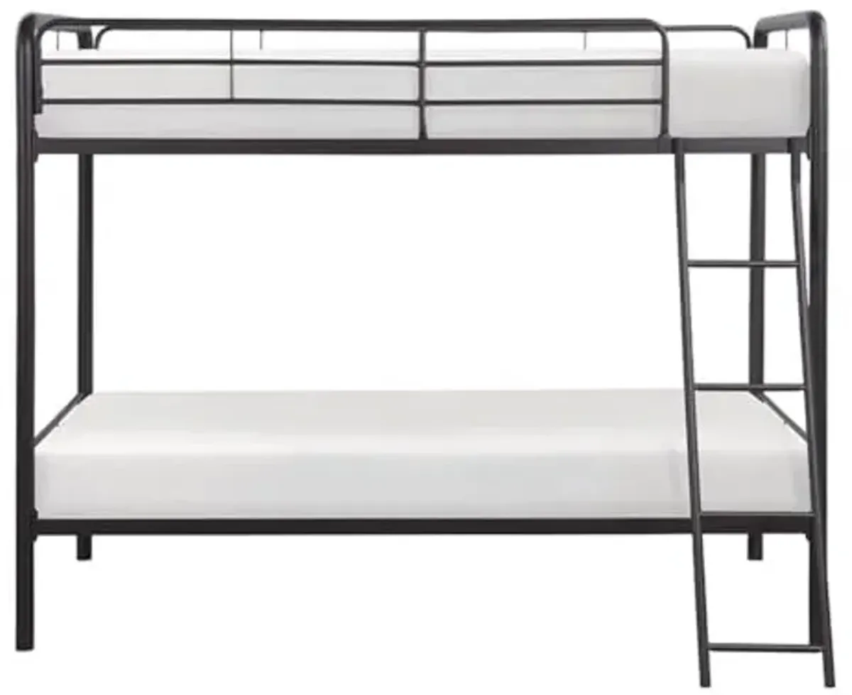 Homelegance Lexicon Lunar 79" Contemporary Metal Twin Over Twin Bunk Bed in Dark Bronze