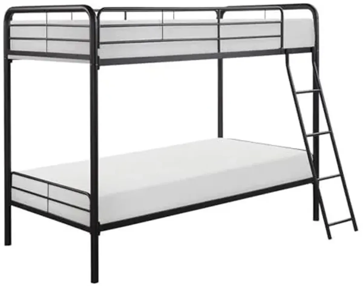 Homelegance Lexicon Lunar 79" Contemporary Metal Twin Over Twin Bunk Bed in Dark Bronze