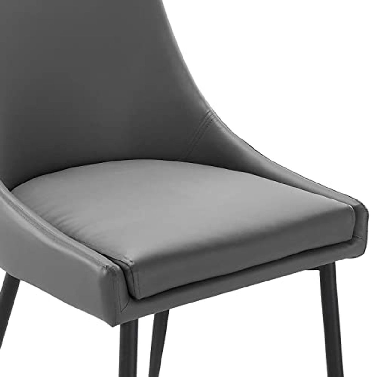 Modway Viscount Vegan Leather Dining Chairs - Set of 2, Black Gray