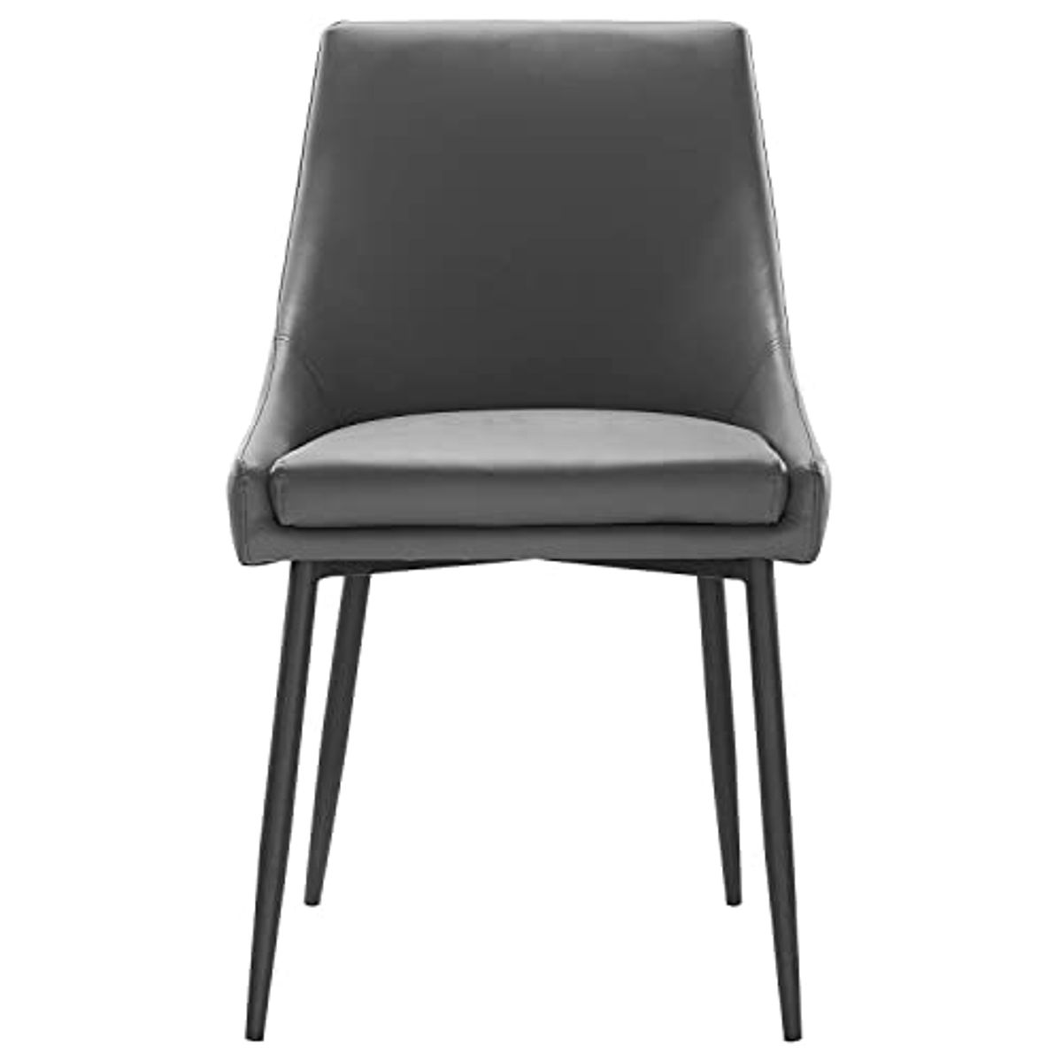 Modway Viscount Vegan Leather Dining Chairs - Set of 2, Black Gray