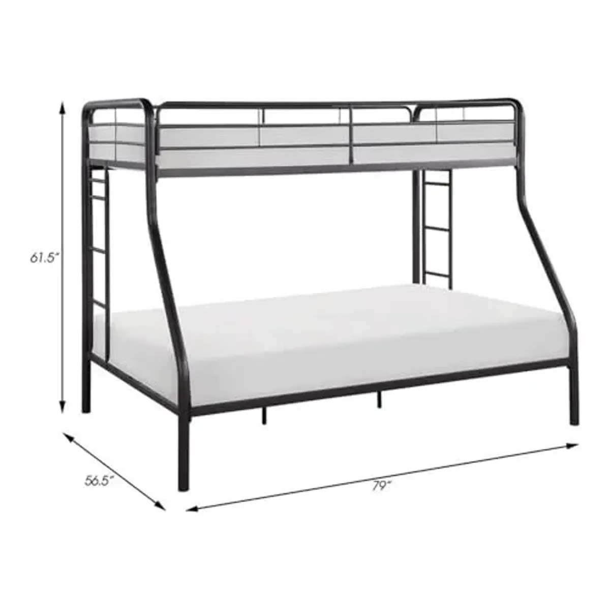 Homelegance Lexicon Lunar 79" Contemporary Metal Twin Over Full Bunk Bed in Dark Bronze