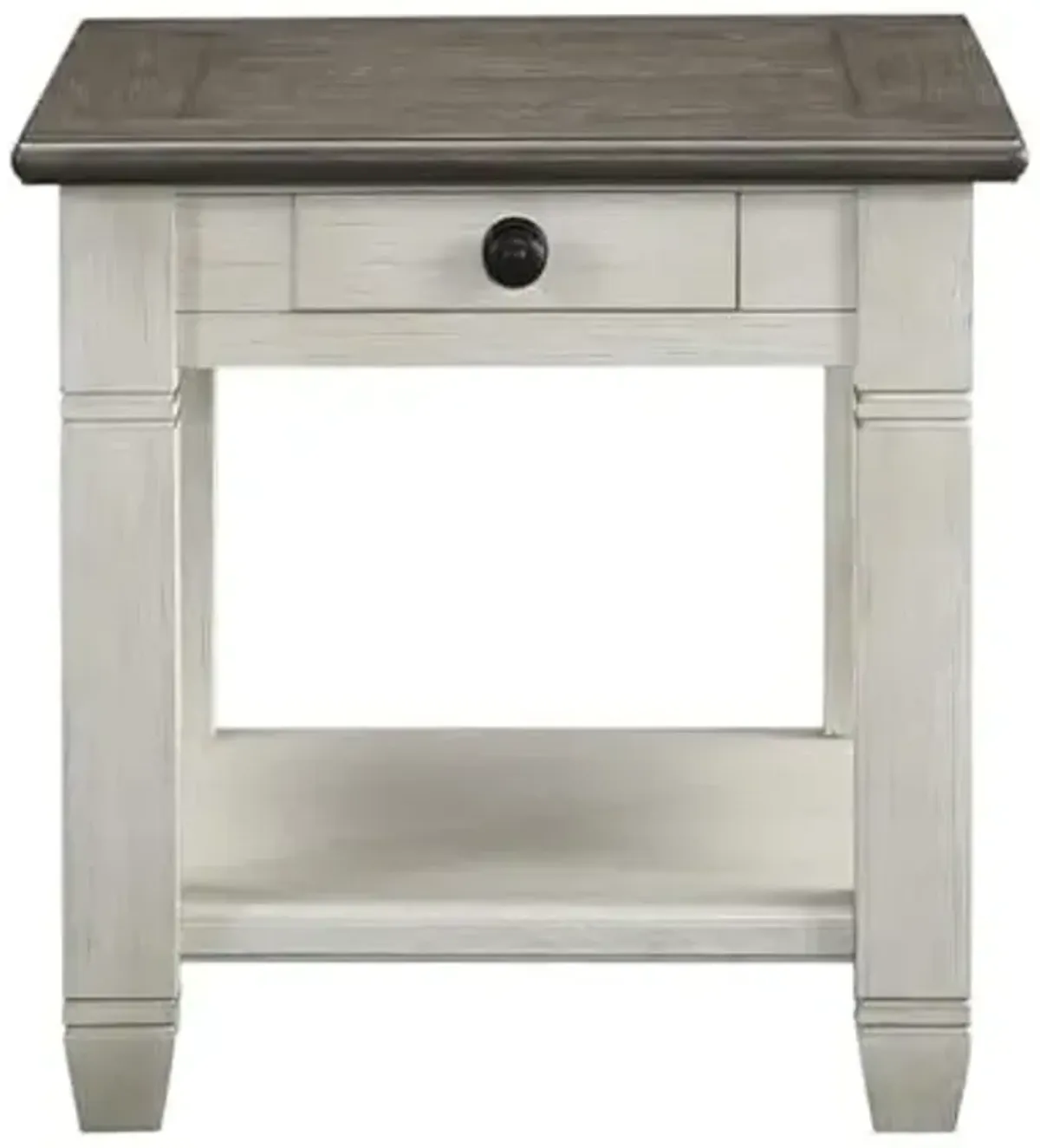 Homelegance Lexicon Granby Wood 1 Drawer End Table in Antique White