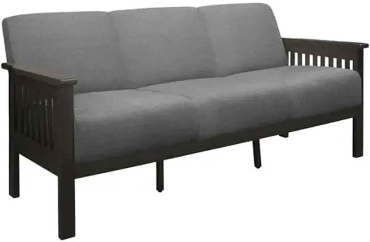 Lexicon Lewiston Mid Century Fabric Upholstered Sofa in Gray and Antique Gray