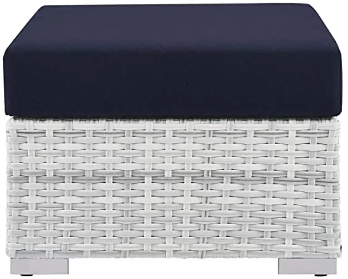 Modway EEI-4301-LGR-NAV Ottoman, Light Gray Navy 25 x 25 x 12