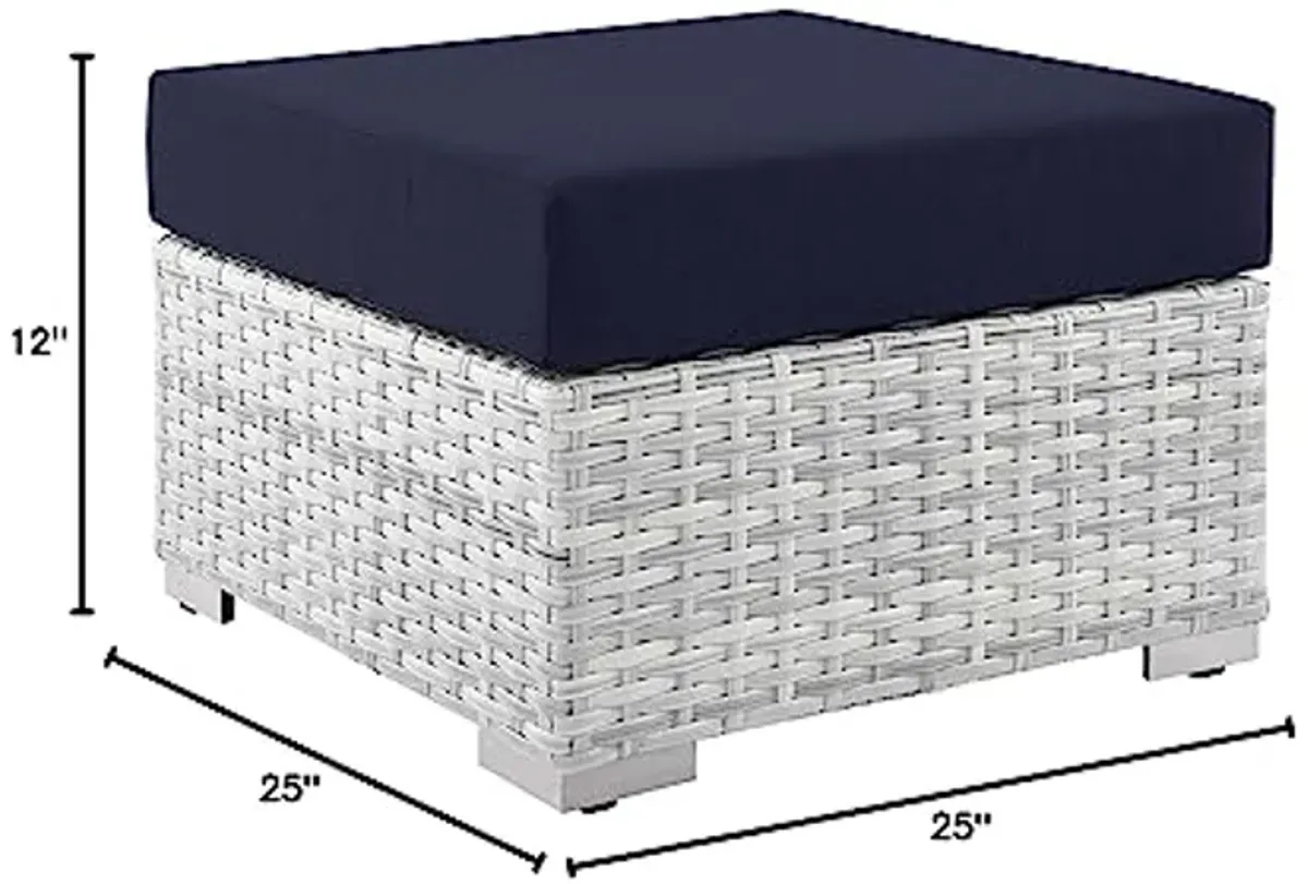 Modway EEI-4301-LGR-NAV Ottoman, Light Gray Navy 25 x 25 x 12