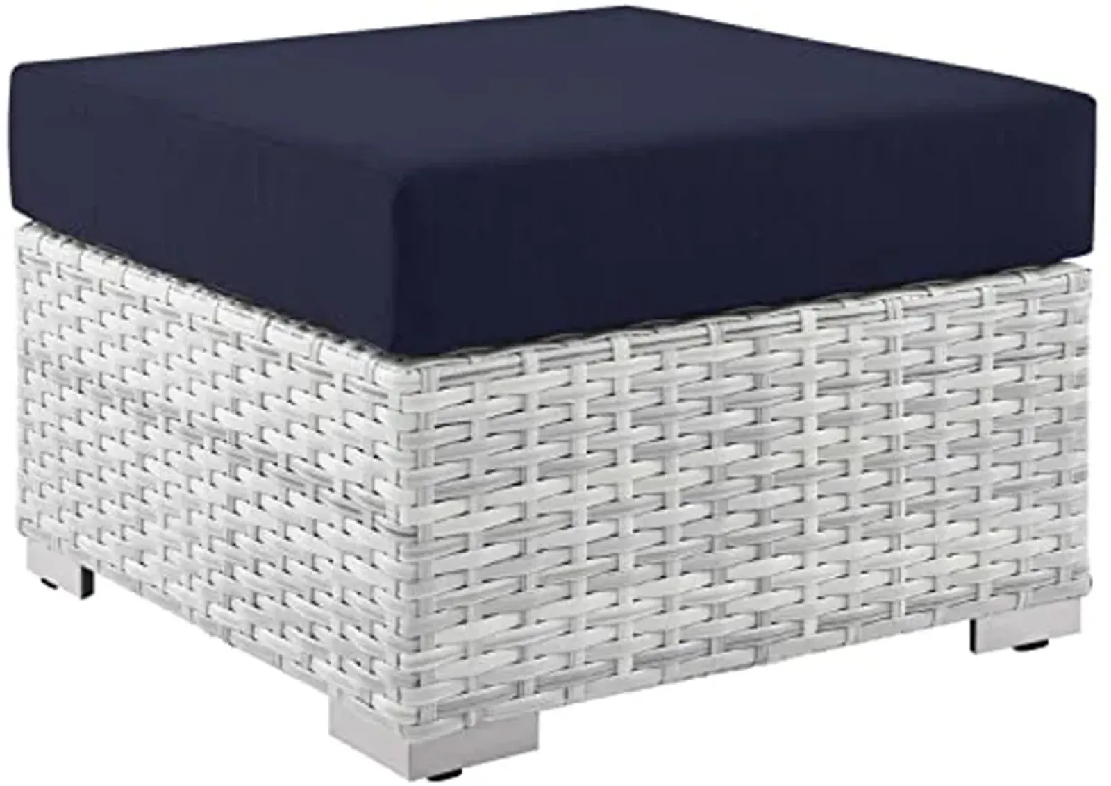 Modway EEI-4301-LGR-NAV Ottoman, Light Gray Navy 25 x 25 x 12