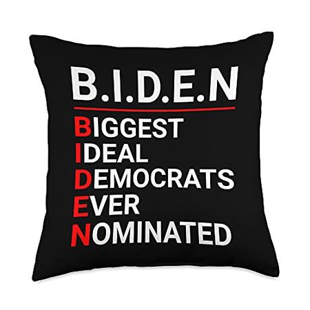 Joe Biden 2024 Biggest Ideal Democrats Ever Biggest Ideal Democrats Ever Nominated Joe Biden 2024 Throw Pillow, 18x18, Multicolor