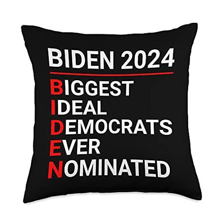 Joe Biden 2024 Biggest Ideal Democrats Ever 2024 Biggest Ideal Democrats Ever Nominated Joe Biden Throw Pillow, 18x18, Multicolor