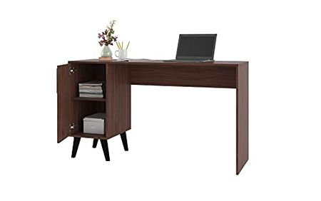 Manhattan Comfort Hogan Office Desk in Dark Brown