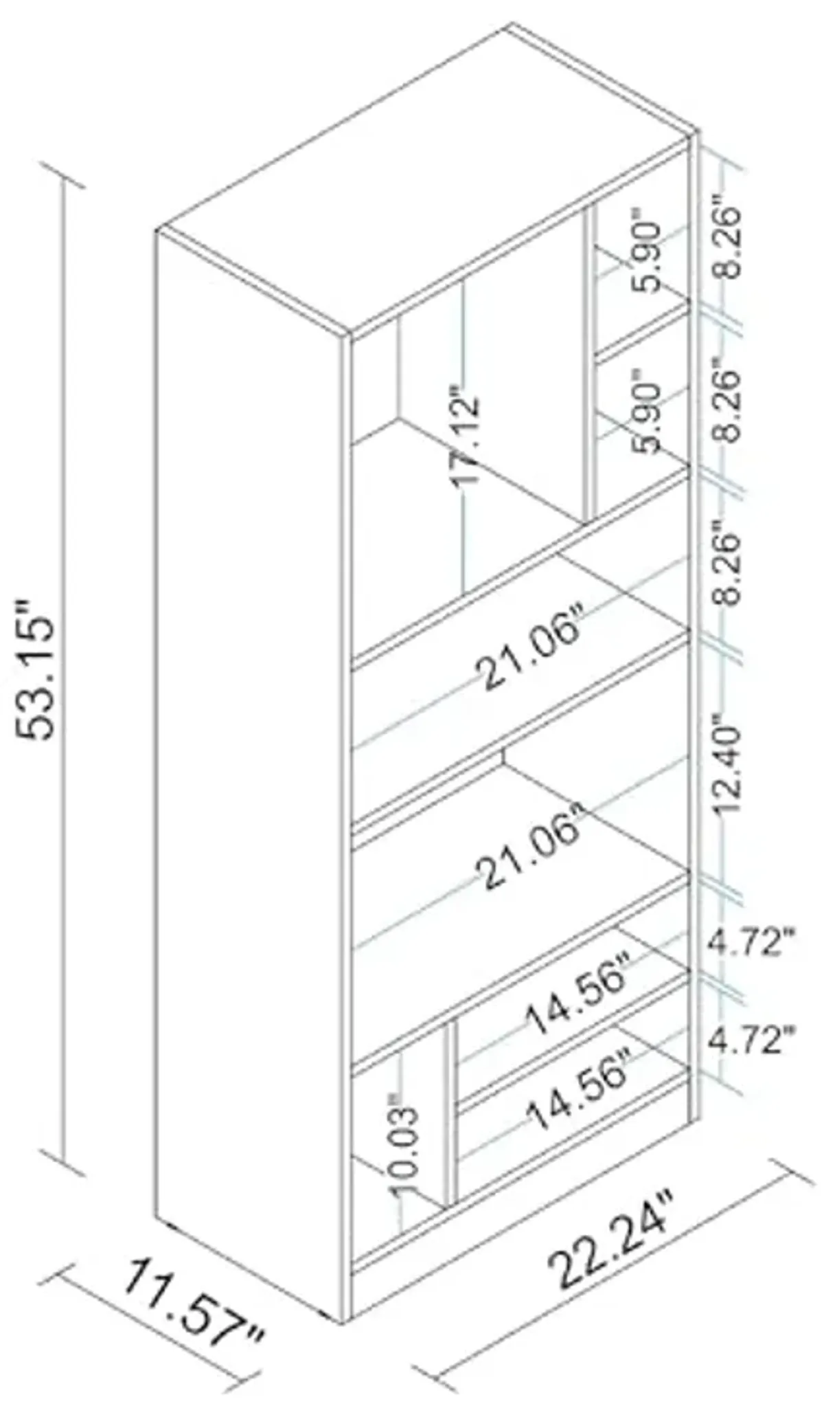 Manhattan Comfort Valenca Bookcase 3.0