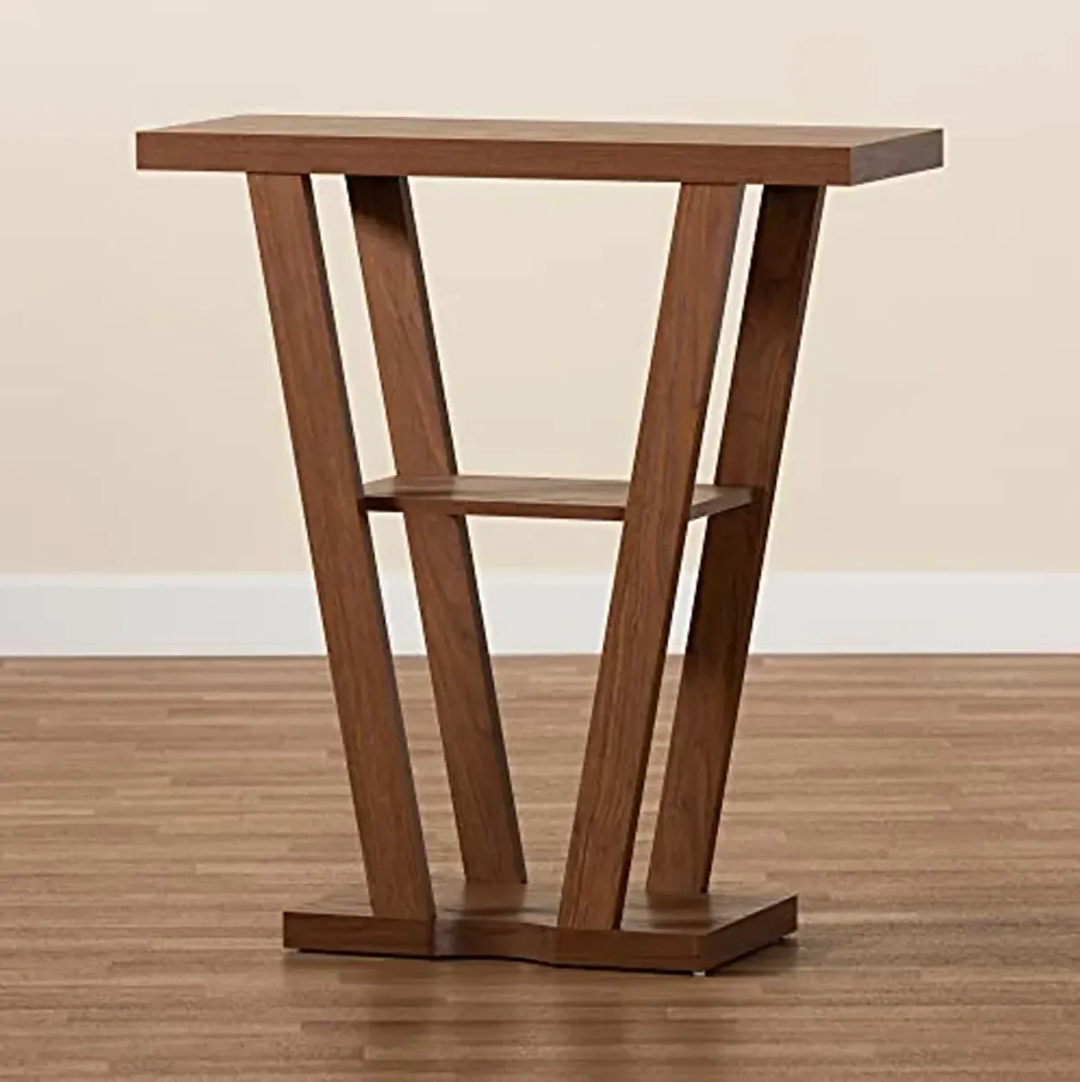 Baxton Studio Boone Console Tables, Walnut Brown