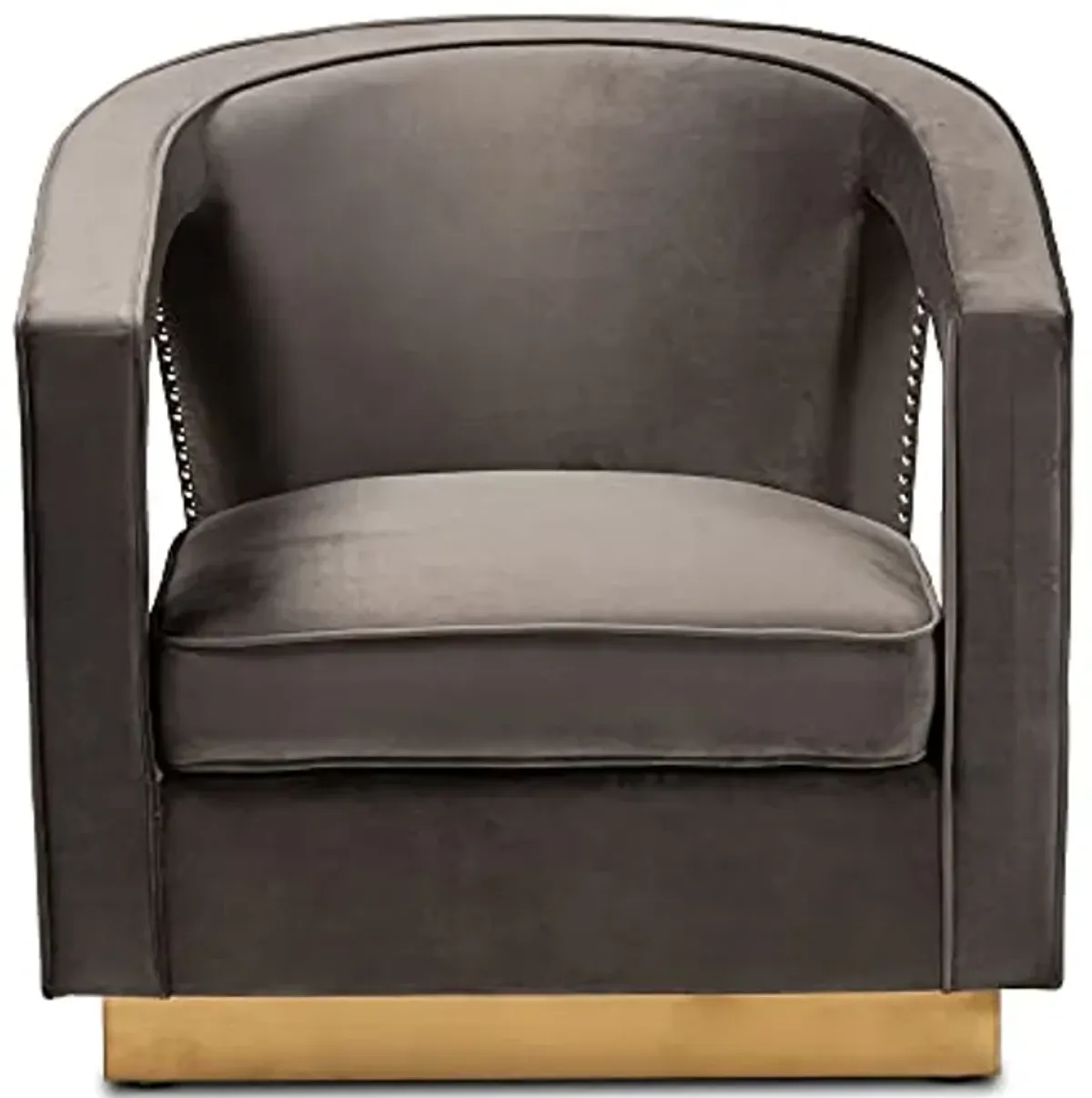 Baxton Studio Neville Chairs, Grey/Gold