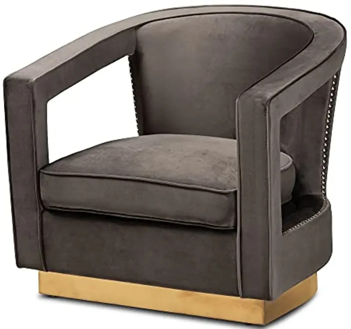 Baxton Studio Neville Chairs, Grey/Gold