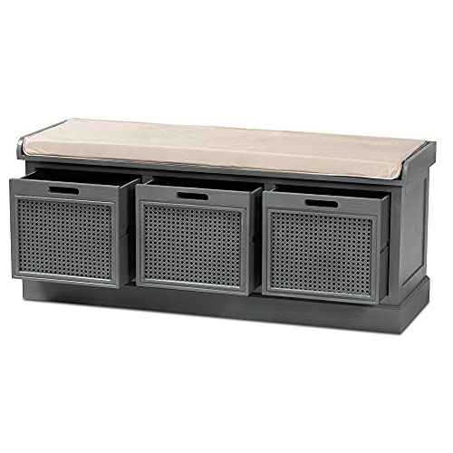 Baxton Studio Sheldon Benches, One Size, Grey/Beige