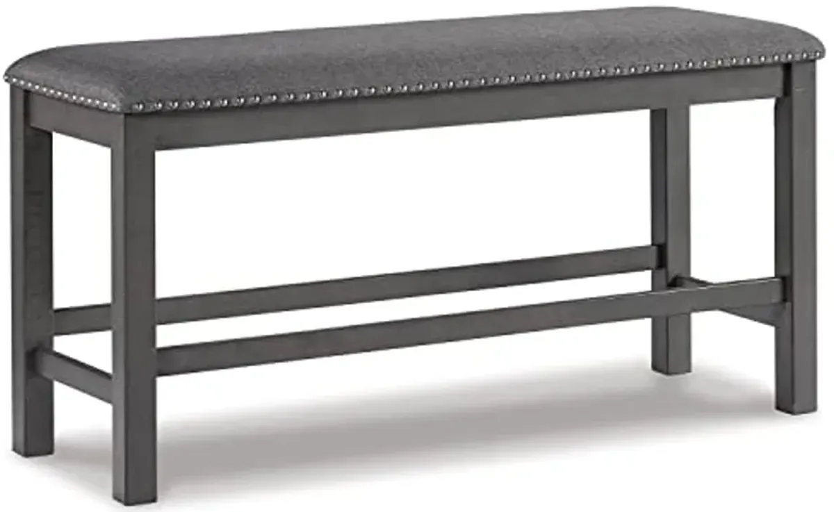 Signature Design by Ashley Myshanna Farmhouse Upholstered 24" Dining Bench, Dark Gray