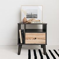 Signature Design by Ashley Piperton Modern Replicated Sugarberry 1 Drawer Nightstand, Black