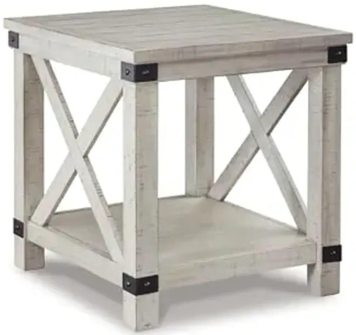 Signature Design by Ashley Carynhurst Rustic Farmhouse End Table, Whitewash