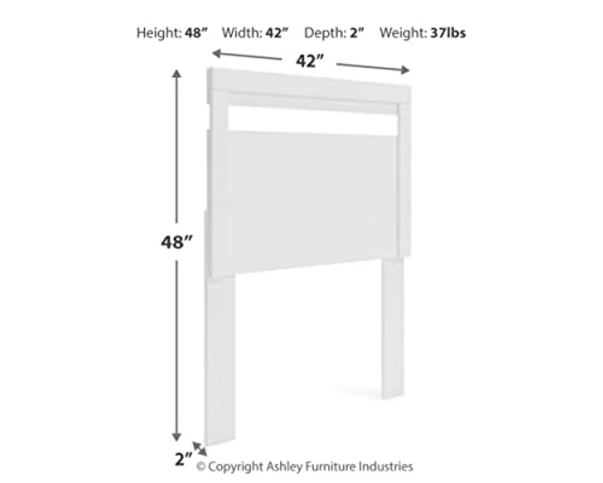 Signature Design by Ashley Flannia Modern Open Slat Headboard ONLY, Twin, White