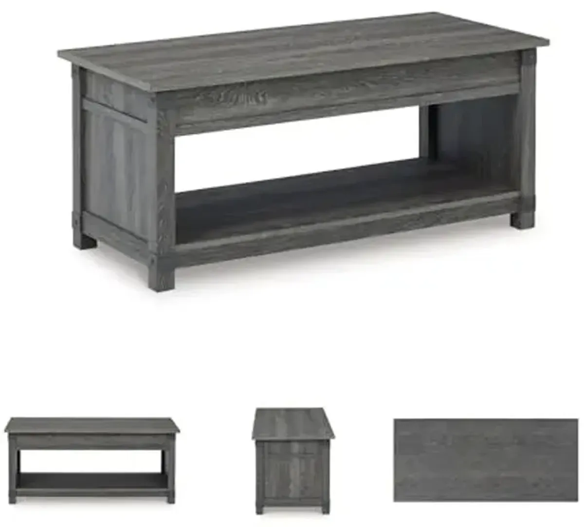 Signature Design by Ashley Freedan Rustic Farmhouse Lift Top Coffee Table, Gray