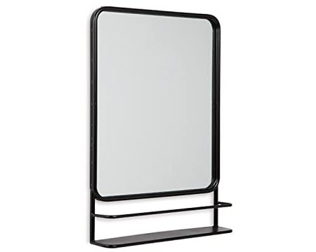 Signature Design by Ashley Ebba Contemporary Metal Accent Mirror, 22 x 31 Inches, Black