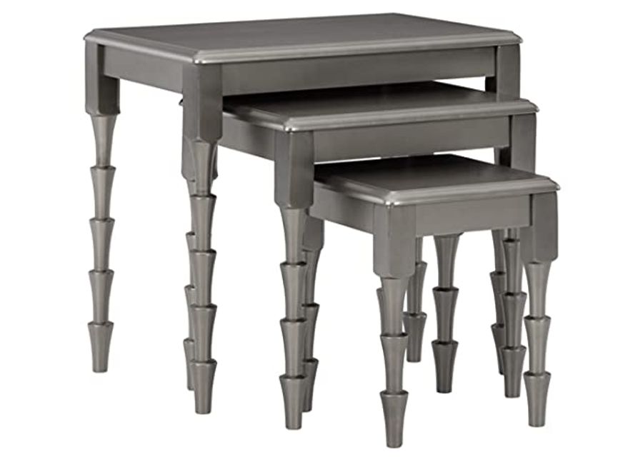 Signature Design by Ashley Larkendale Contemporary 3-Piece Nesting Table Set, Gray