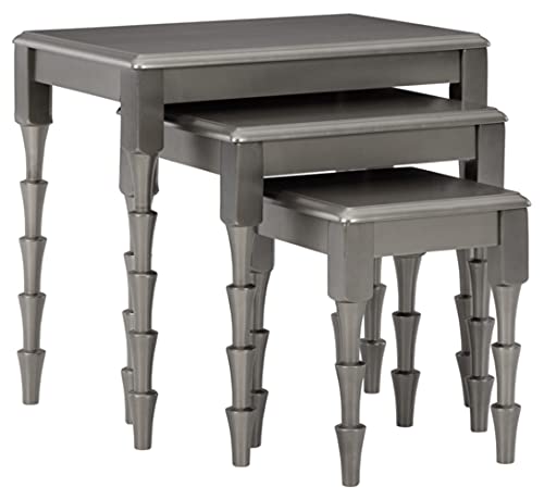 Signature Design by Ashley Larkendale Contemporary 3-Piece Nesting Table Set, Gray