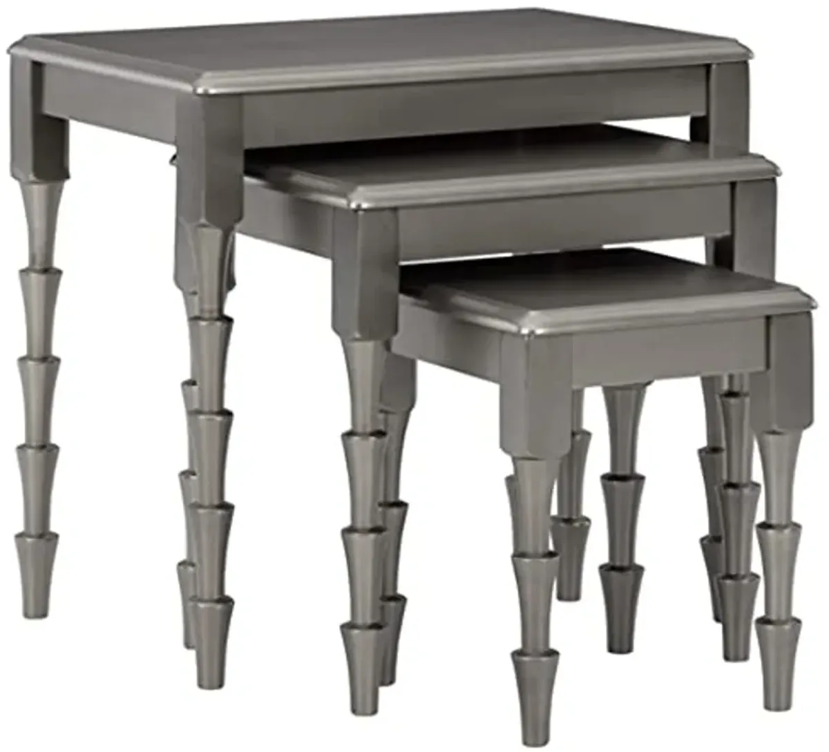 Signature Design by Ashley Larkendale Contemporary 3-Piece Nesting Table Set, Gray