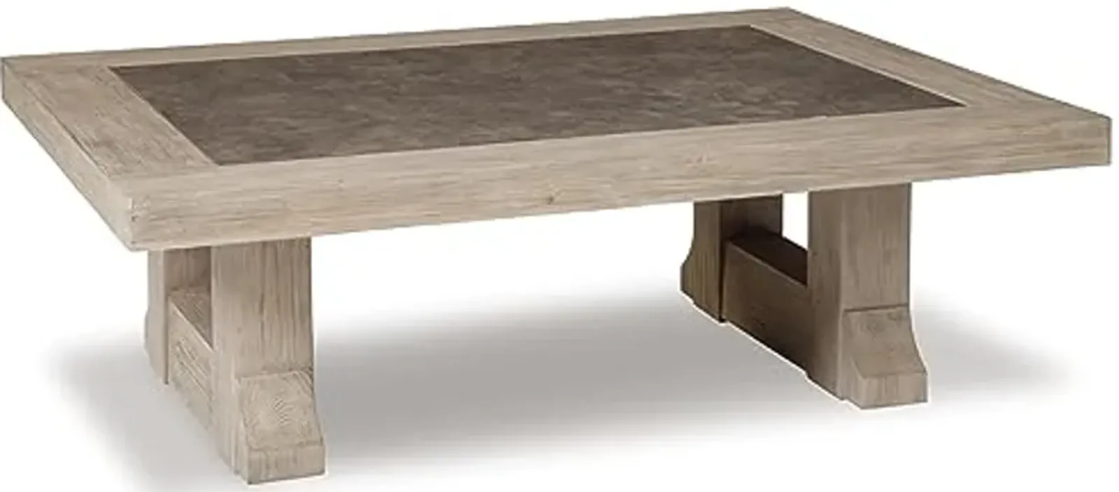 Signature Design by Ashley Hennington Rectangular Coffee Table, 54"W x 40"D x 18"H, Light Brown