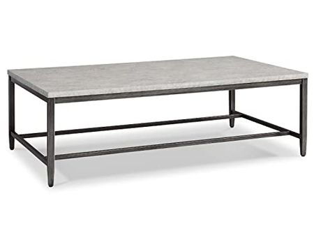Signature Design by Ashley Shybourne Rectangular Faux Concrete Coffee Table, 55"W x 32"D x 17"H, Light Gray