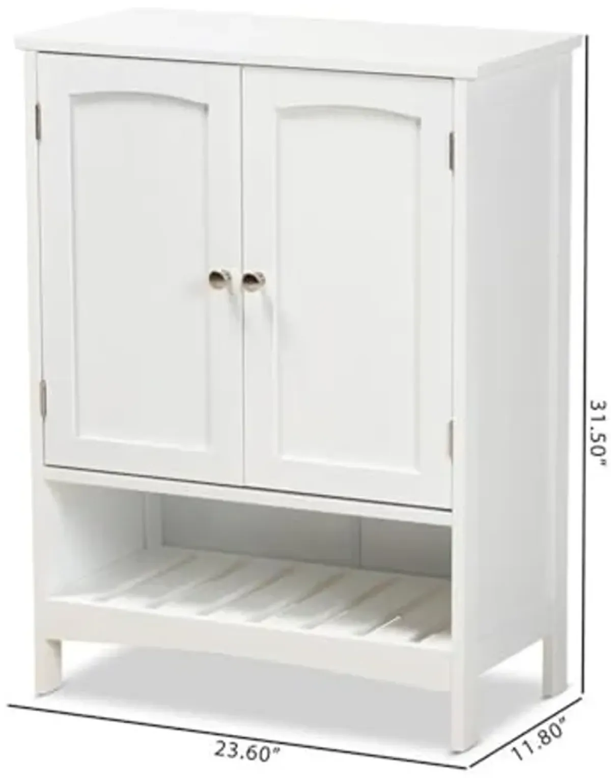 Jaela 23 1/2" W 2-Door White Wood Bathroom Storage Cabinet