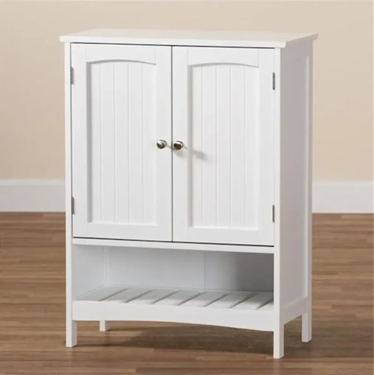 Jaela 23 1/2" W 2-Door White Wood Bathroom Storage Cabinet