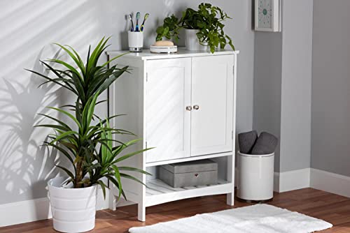 Jaela 23 1/2" W 2-Door White Wood Bathroom Storage Cabinet