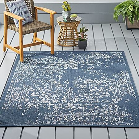 Christopher Knight Home Althoff Area Rug, 5'3" x 7', Blue + Ivory