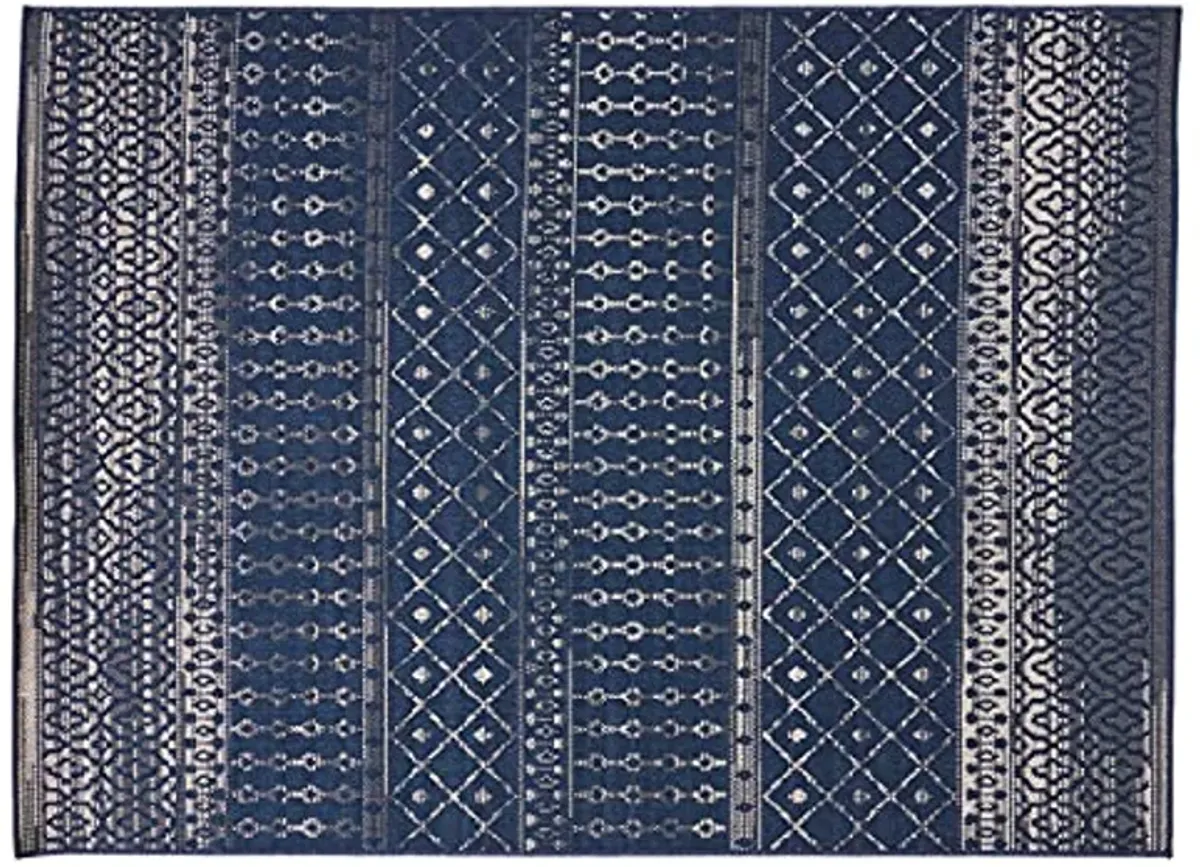 Christopher Knight Home Detlaf Area Rug, 5'3" x 7', Navy Blue + Ivory