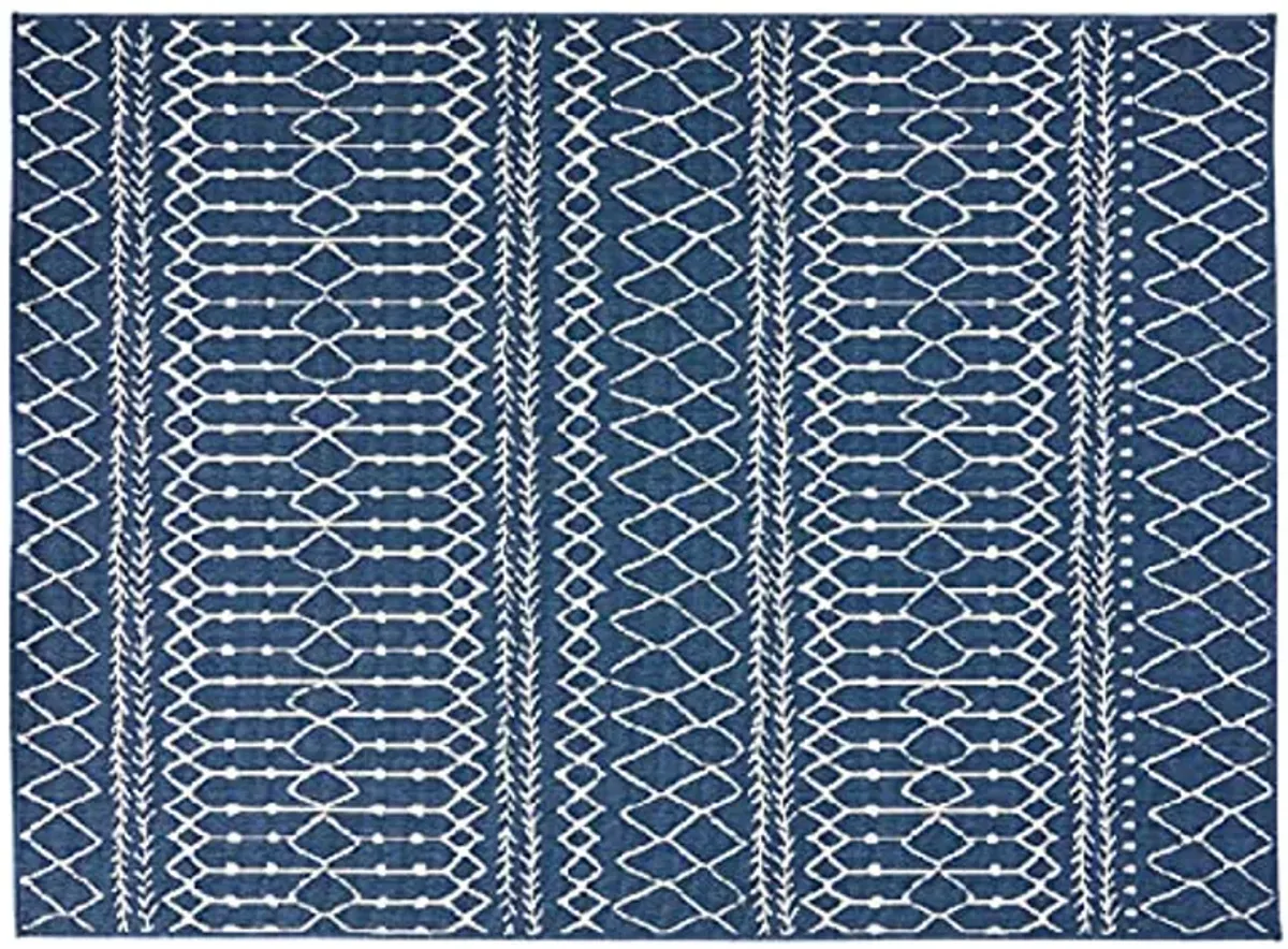 Christopher Knight Home Currie Area Rug, 5'3" x 7', Blue + Ivory