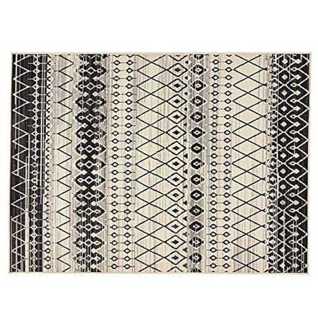 Christopher Knight Home Dorvall Area Rug, 5'3" x 7', Black + Ivory
