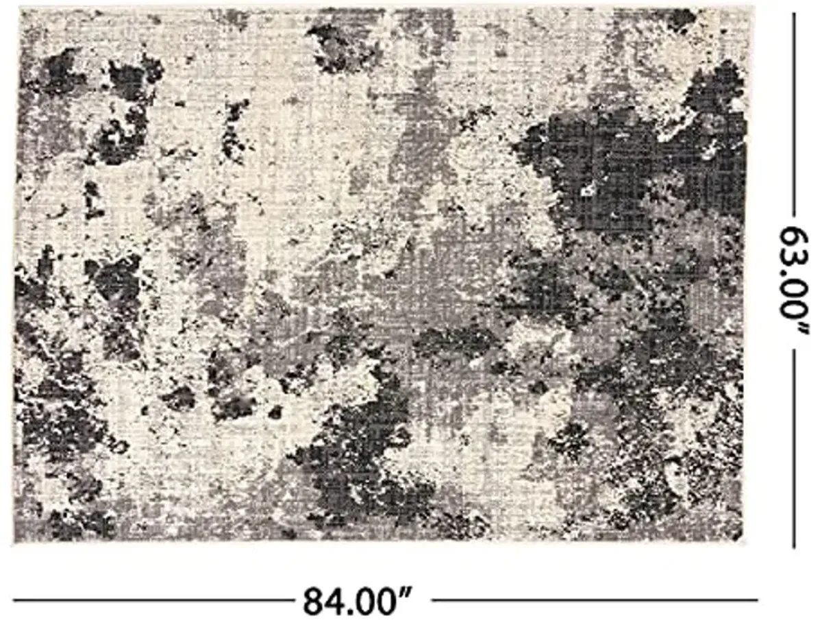 Christopher Knight Home Bluewater Area Rug, 5'3" x 7', Black + Ivory