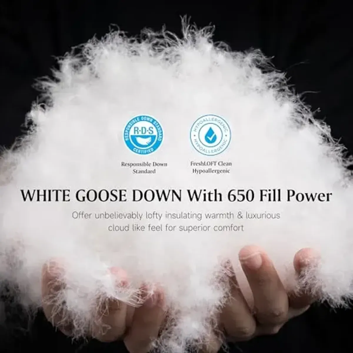 Beautyrest Premium White Down Mattress Topper with Elasticized Anchor Bands, 650 Fill Power