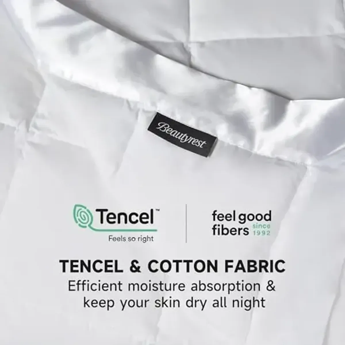 Beautyrest Tencel™ Lyocell/Cotton Blend Blanket, Breathable RDS White Down Blanket, 650 Fill Power Oversized Blanket, Light Warmth Bed Blanket with Silky Flange Binding