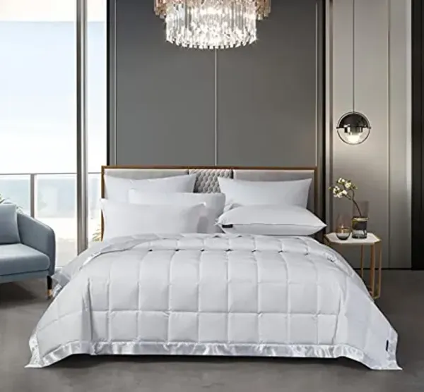 Beautyrest Tencel™ Lyocell/Cotton Blend Blanket, Breathable RDS White Down Blanket, 650 Fill Power Oversized Blanket, Light Warmth Bed Blanket with Silky Flange Binding