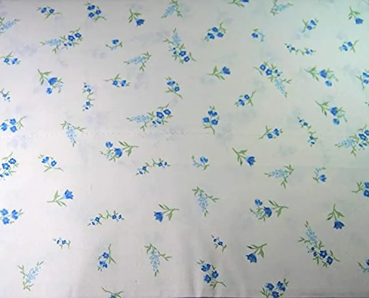 Lauren Ralph Lauren Small Floral Blue Print Sheet Set White Ground 100% Cotton (Queen)