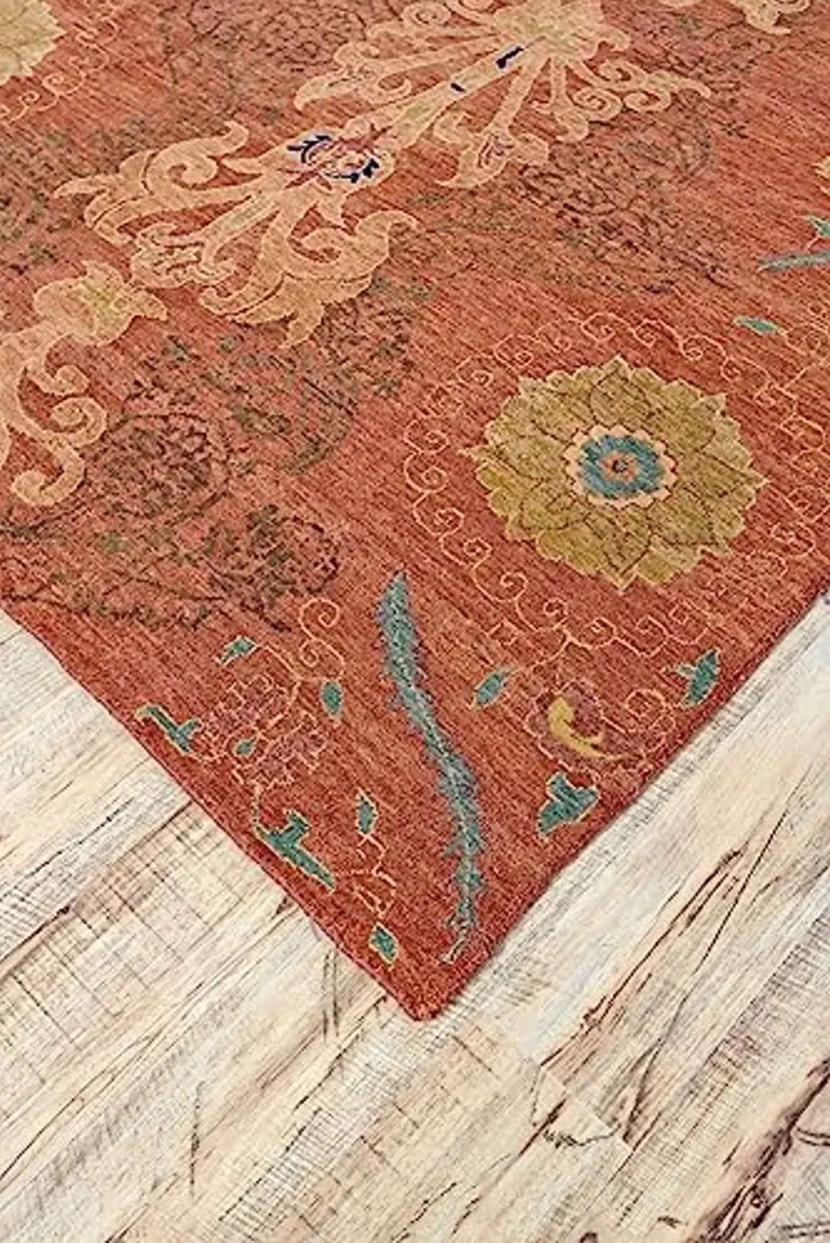 Feizy - Vardo Casual Floral & Botanical, Red/Orange/Green, 8'-6" x 11'-6" Area Rug