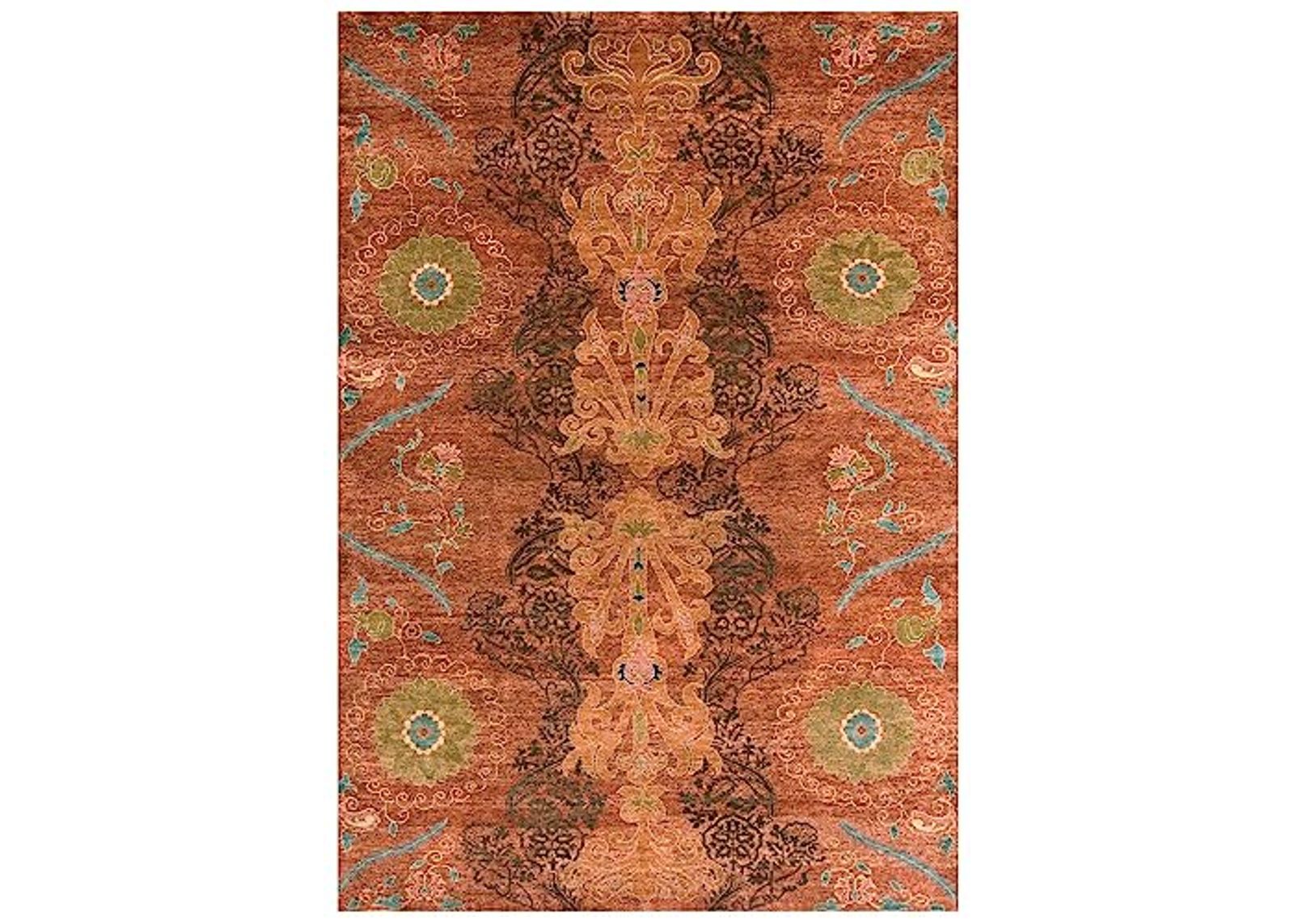 Feizy - Vardo Casual Floral & Botanical, Red/Orange/Green, 8'-6" x 11'-6" Area Rug