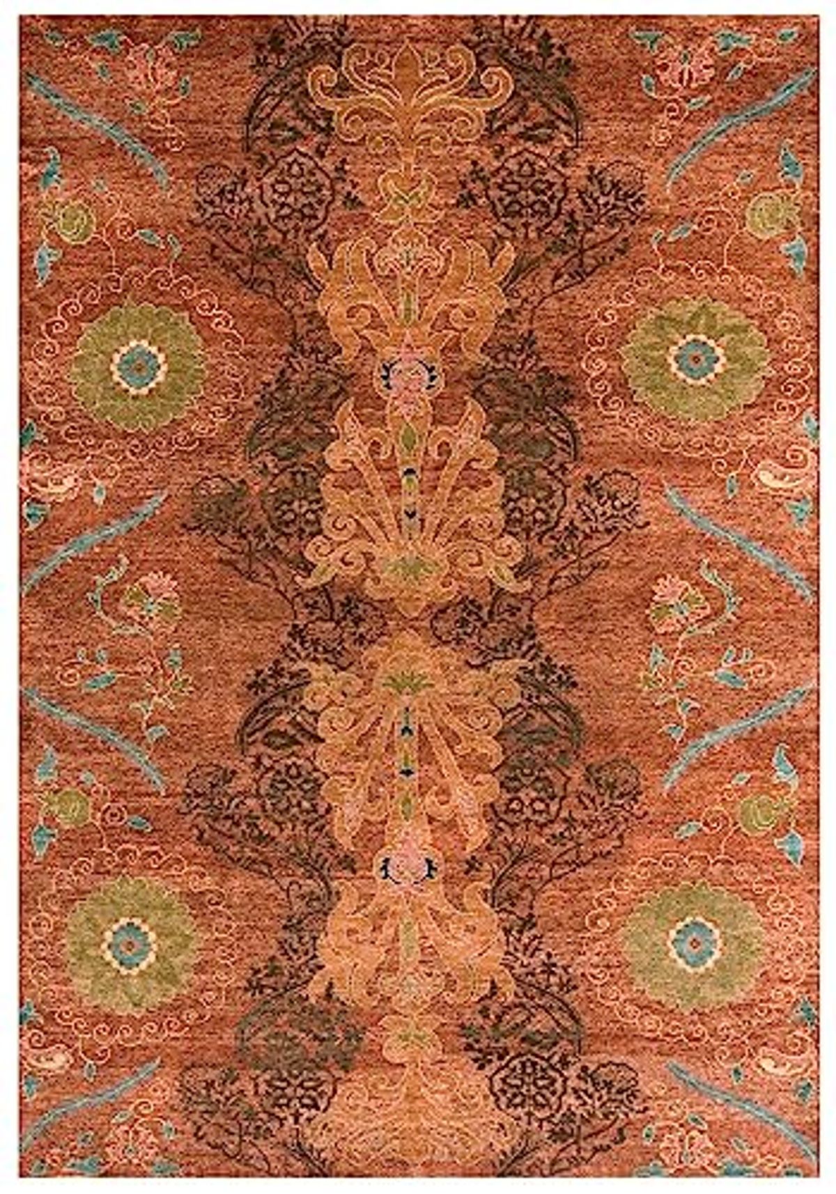 Feizy - Vardo Casual Floral & Botanical, Red/Orange/Green, 8'-6" x 11'-6" Area Rug