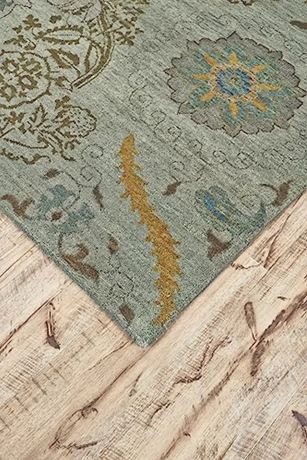 Feizy - Vardo Casual Floral & Botanical, Blue/Green/Gold, 2' x 3' Accent Rug