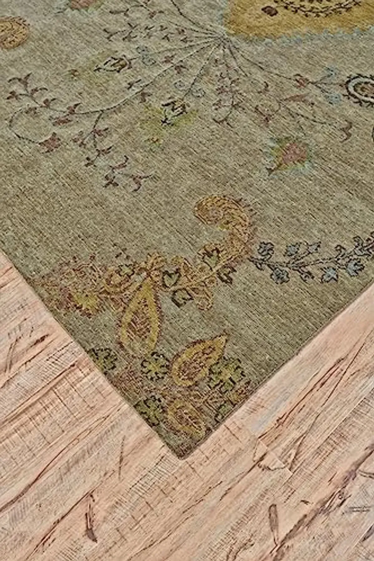 Feizy - Vardo Casual Damask, Green/Gold/Brown, 2' x 3' Accent Rug